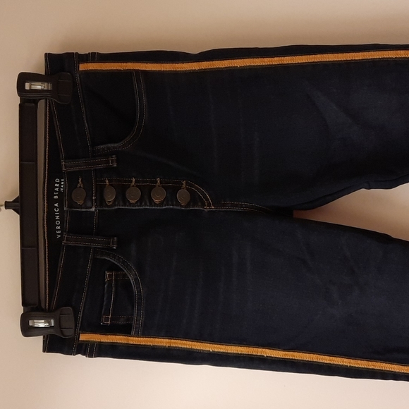 Veronica Beard Debbie 10" Skinny Tuxedo Stripe Jeans - Picture 6 of 16